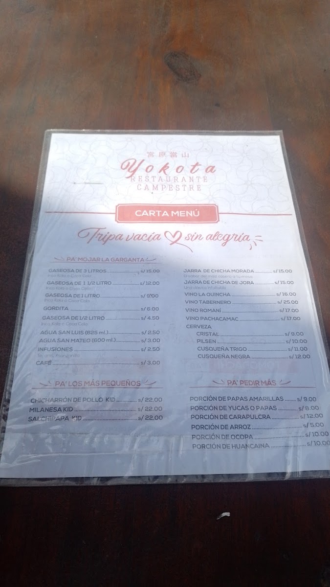 Menu Restaurante Campestre Yokota-3